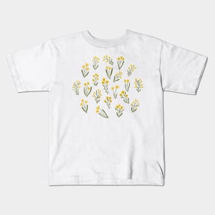 Tiny flowers - Mustard yellow Kids T-Shirt